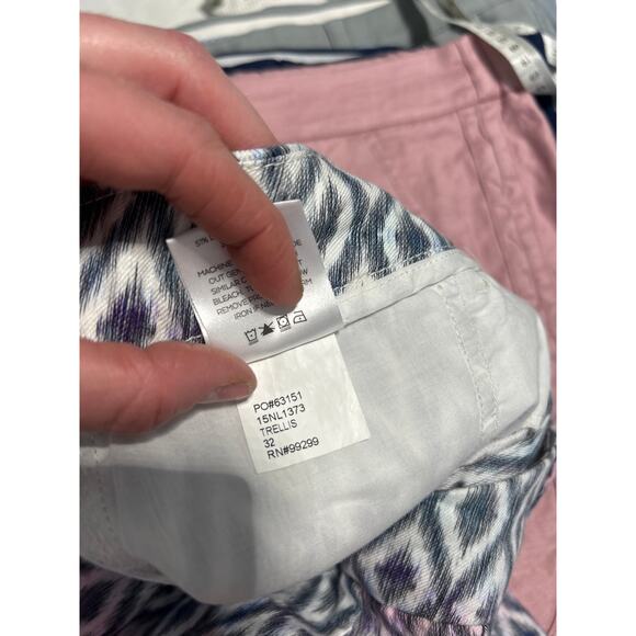 Level 99 x Anthropologie size 32 Pastel Aztec Linen Lyocell Shorts Stretch New! - Picture 10 of 10
